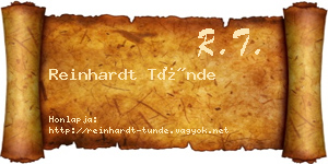 Reinhardt Tünde névjegykártya